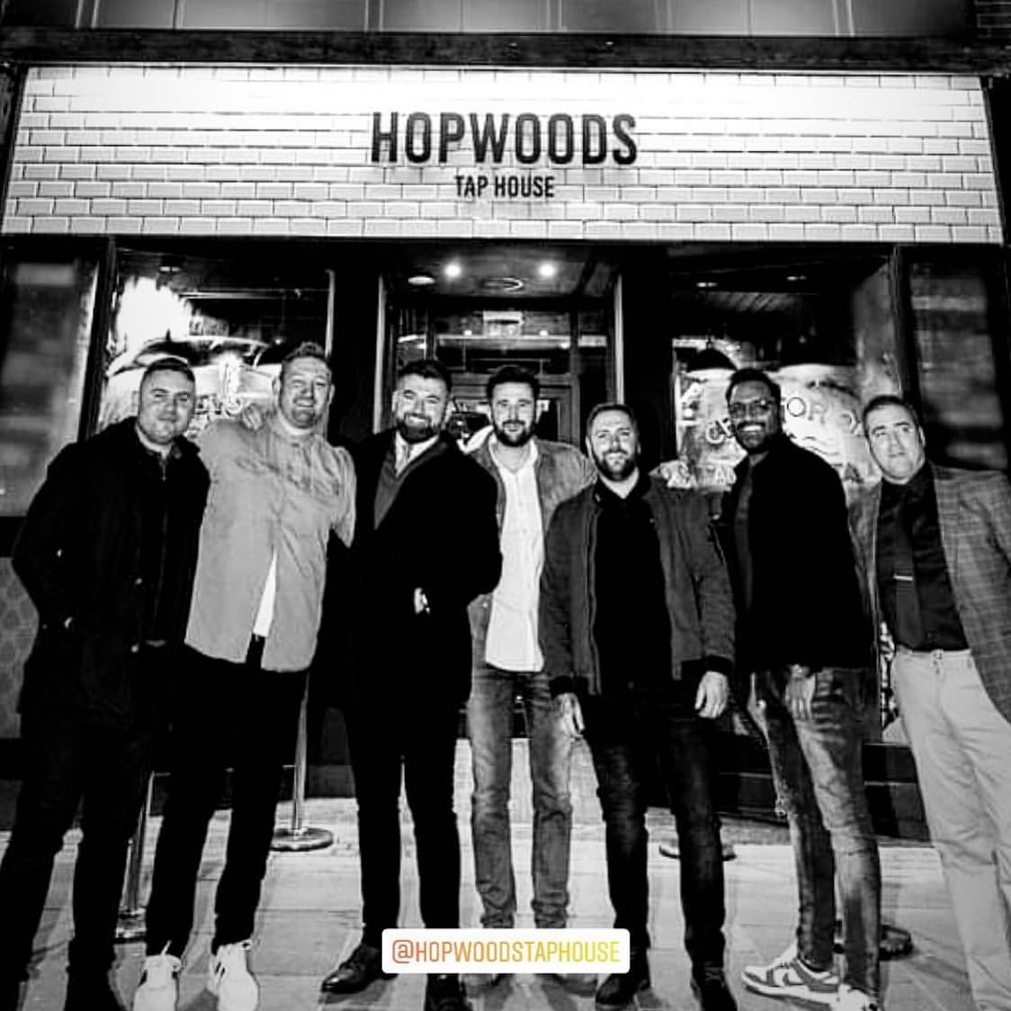 The team outside Hopwoods Tap House on opening night